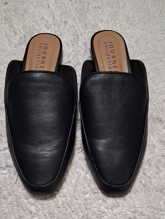 Journee Collection Shoes - Journee Collection Men’s Black Slip-On Leather Mules